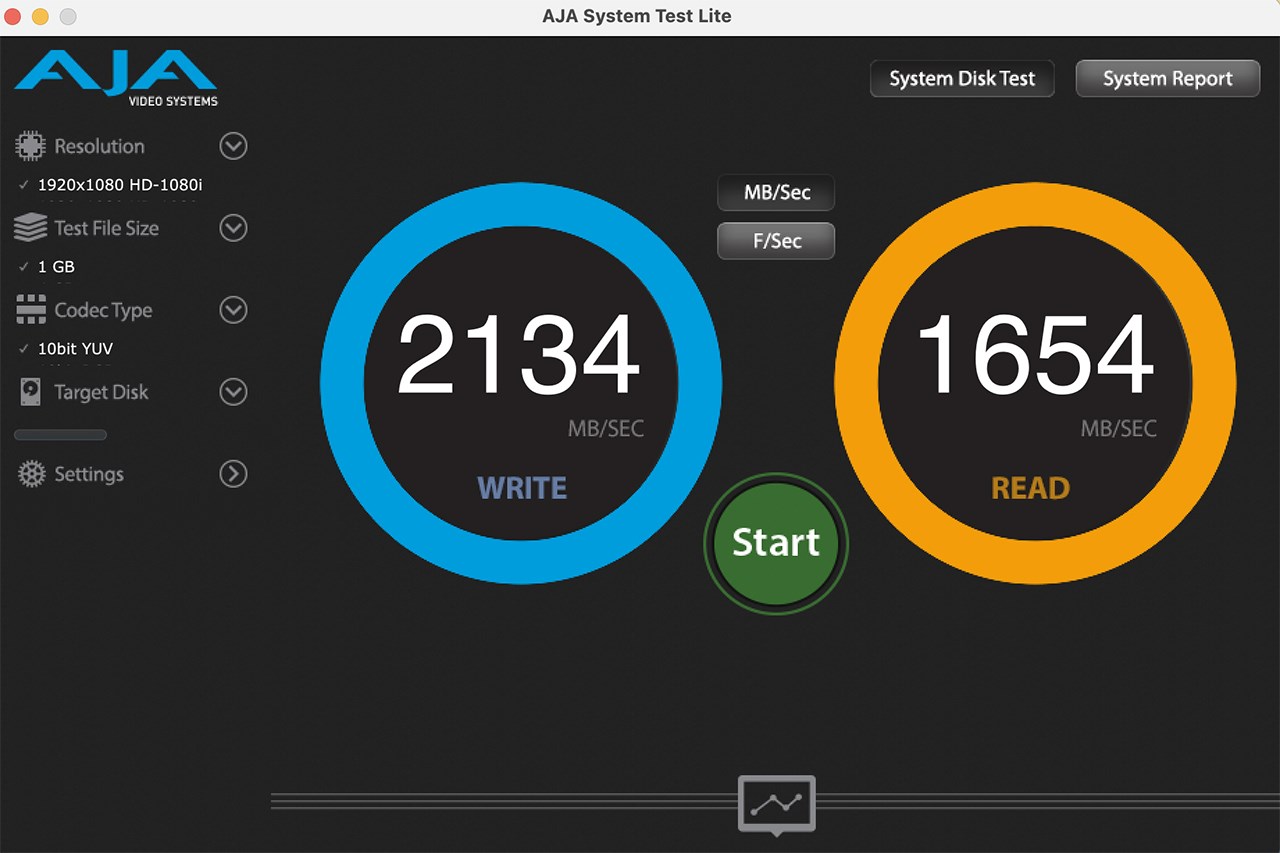 Measure the SSD speed of MacBook Air M2 after 1 year of launch using AJA System software